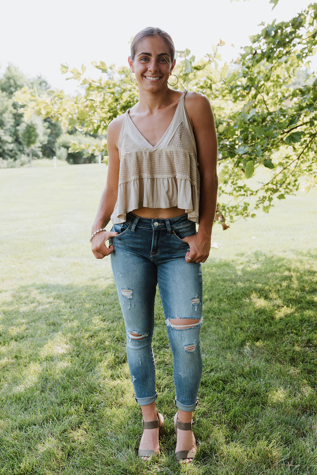 Brown Knit Tank