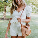 White Denim Romper