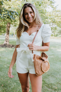 White Denim Romper