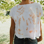 Ivory & Brown Tie Dye Top