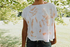 Ivory & Brown Tie Dye Top