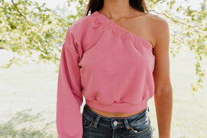 One Shoulder Mulberry Top