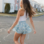 Lets Get Growin' Floral Flare Shorts