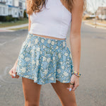 Lets Get Growin' Floral Flare Shorts