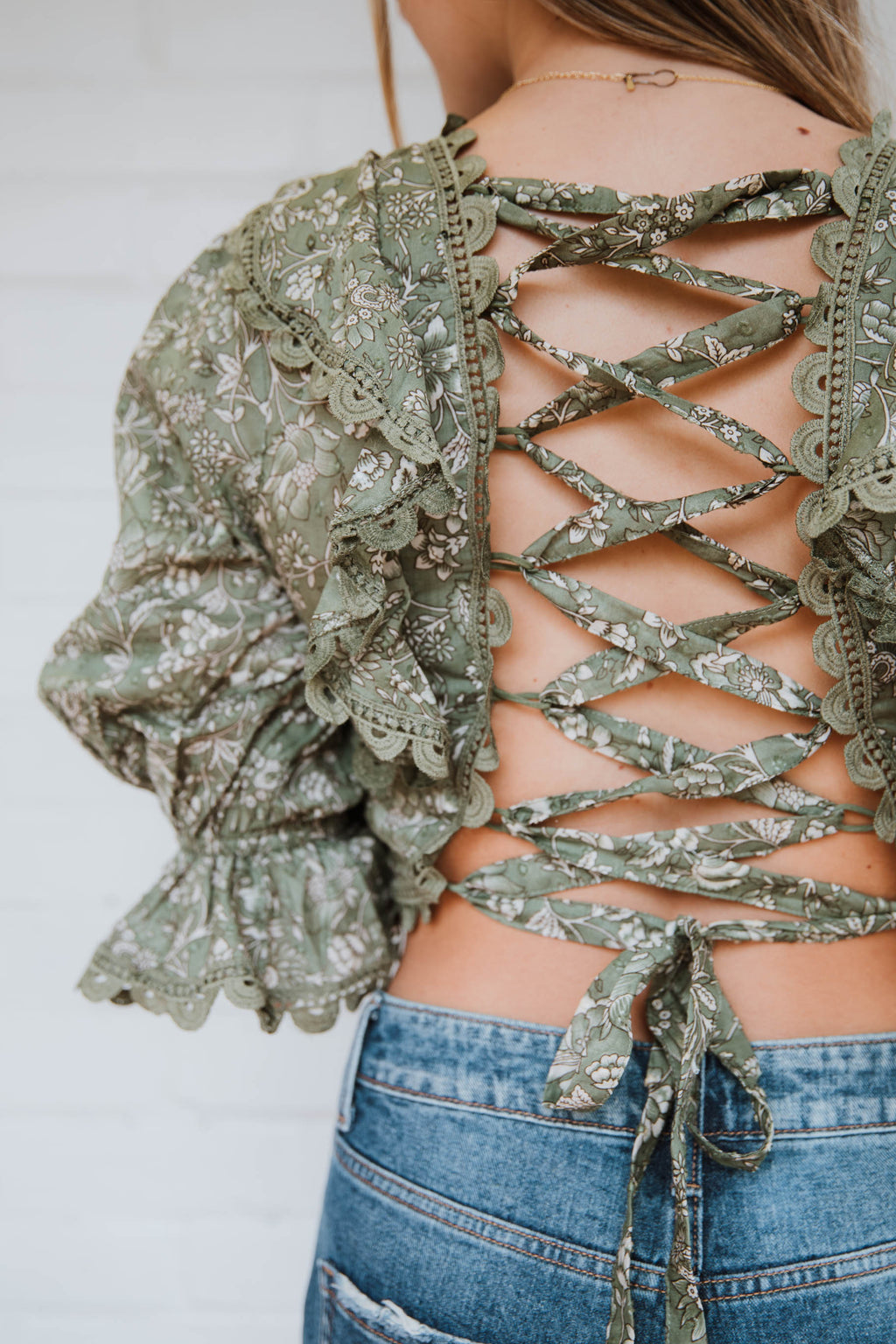 Lace Take It Back Cropped Blouse