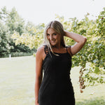 Black Tie-Strap Mini Dress