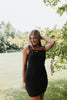 Black Tie-Strap Mini Dress