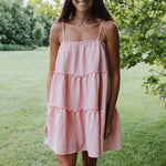 Pink Tie Shoulder Dress