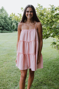 Pink Tie Shoulder Dress