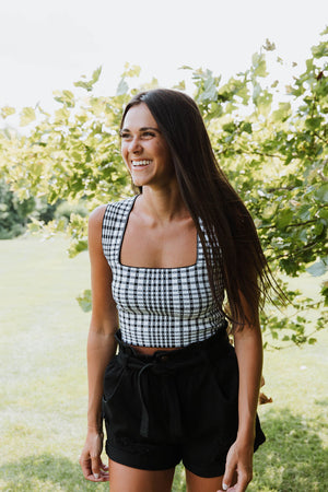 Black Belted Denim Shorts